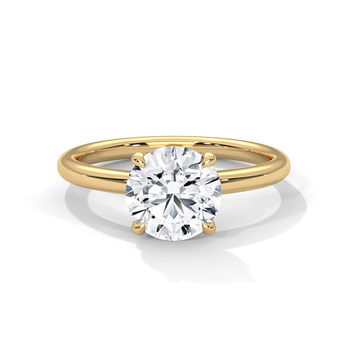 14K White Gold 2.0 CT Round Lab Grown Diamond Solitaire Engagement Ring yellow gold video
