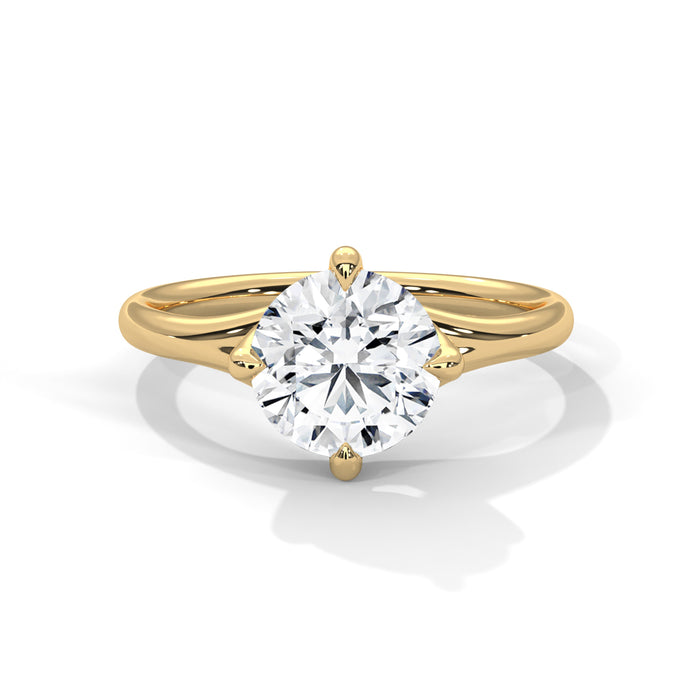 14K White Gold 2.0 CT Round Lab Grown Diamond Split Band Solitaire Engagement Ring yellow gold video