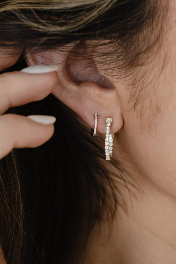 Pave Hoop Earrings