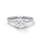 2 Carat Cushion Lab Grown Diamond Solitaire Ring in 10K White Gold