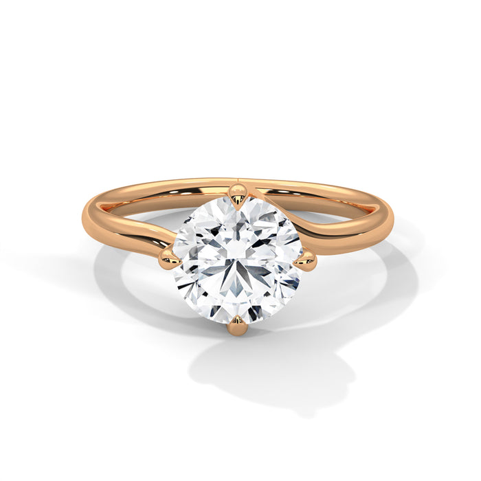 2 Carat Round Lab-Grown Diamond Solitaire Engagement Ring — Elevated Setting | 10K, 14K & 18K Gold rose gold video