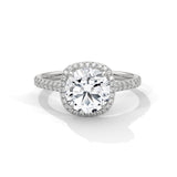 Sustainable 2ct Lab Grown Diamond Halo Ring in 10K, 14K or 18K Yellow/White/Rose Gold
