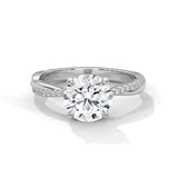 2 Carat Lab-Grown Round Diamond Twisted Band Engagement Ring in 10K/14K/18K Gold