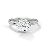 2 Carat Round Lab-Grown Diamond Solitaire Engagement Ring — Elevated Setting | 10K, 14K & 18K Gold