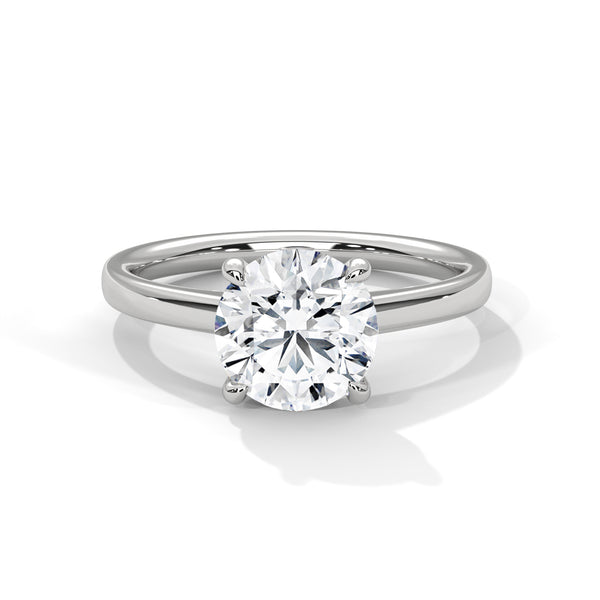 Timeless 2 Carat Round Lab Grown Diamond Solitaire Engagement Ring in 10K/14K/18K Gold