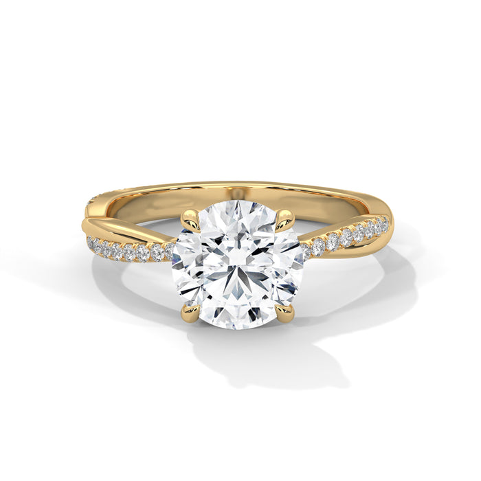 2 Carat Lab-Grown Round Diamond Twisted Band Engagement Ring in 10K/14K/18K Gold yellow gold video