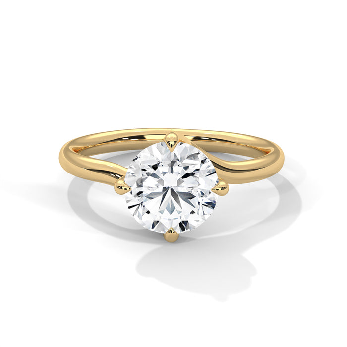 2 Carat Round Lab-Grown Diamond Solitaire Engagement Ring — Elevated Setting | 10K, 14K & 18K Gold yellow gold video