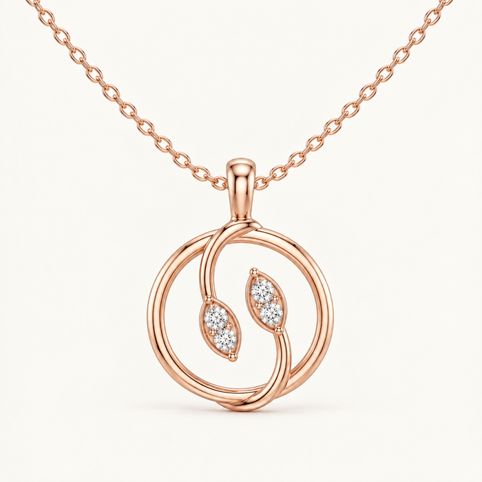 Open Circle Swirl Diamond Pendant rose gold video