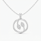 Open Circle Swirl Diamond Pendant