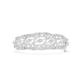 Woven Pavé Marquise Diamond Hinged Bangle Bracelet