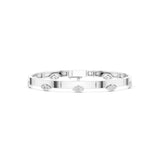 Eye Motif Diamond Station Flat Bar Link Bracelet