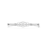 Openwork Scroll Diamond Cluster Hinged Bangle Bracelet