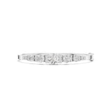 Graduated Seven Stone Round Diamond Hinged Bangle Bracelet