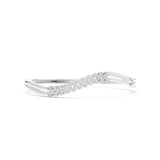 Diagonal Double Row Diamond Wave Hinged Bangle Bracelet