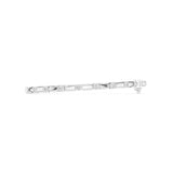 Men's Bezel Set Diamond Station Bar Link Bracelet