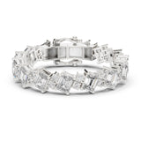 Tilted Emerald Cut Diamond Statement Tennis Bracelet
