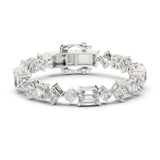 Geometric Mixed Cut Diamond Station Bracelet