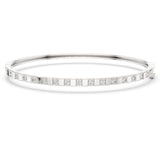 Spaced Diamond Slim Hinged Bangle Bracelet