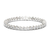 Three Prong Round Diamond Tennis Bracelet