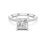 Princess Lab Grown Diamond Pave Engagement Ring