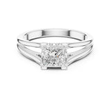 Princess Lab Grown Diamond Cathedral Engagement Ring