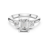 Emerald Lab Grown Diamond Three-Stone Engagement Ring