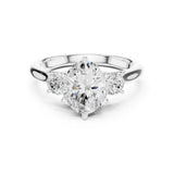 Oval Lab Grown Diamond Three-Stone Engagement Ring