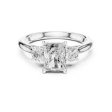 Emerald Lab Grown Diamond Three-Stone Engagement Ring