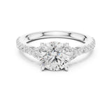 Round Lab Grown Diamond Three-Stone Engagement Ring