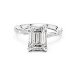 Emerald Lab Grown Diamond Side-Stone Engagement Ring