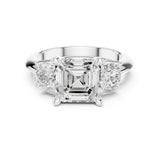 Asscher Lab Grown Diamond Three-Stone Engagement Ring