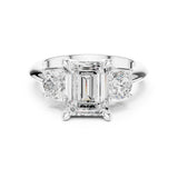 Emerald Lab Grown Diamond Three-Stone Engagement Ring
