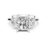 Emerald Lab Grown Diamond Three-Stone Engagement Ring