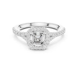 Emerald Lab Grown Diamond Halo Engagement Ring