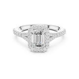Emerald Lab Grown Diamond Halo Engagement Ring