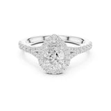 Pear Lab Grown Diamond Halo Engagement Ring