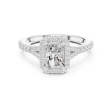 Emerald Lab Grown Diamond Halo Engagement Ring