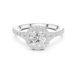 Round Lab Grown Diamond Halo Engagement Ring