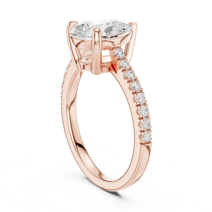 Pear Lab Grown Diamond Side-Stone Engagement Ring yellow gold video