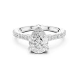 Pear Lab Grown Diamond Side-Stone Engagement Ring
