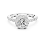 Cushion Lab Grown Diamond Halo Engagement Ring