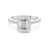 Emerald Lab Grown Diamond Halo Engagement Ring