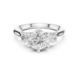 Round Lab Grown Diamond Three-Stone Engagement Ring