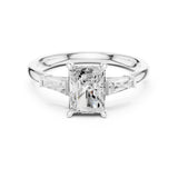 Radiant Lab Grown Diamond Three-Stone Engagement Ring