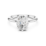 Oval Lab Grown Diamond Hidden-Halo Engagement Ring