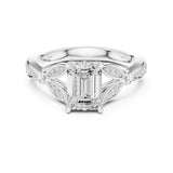 Emerald Lab Grown Diamond Side-Stone Engagement Ring