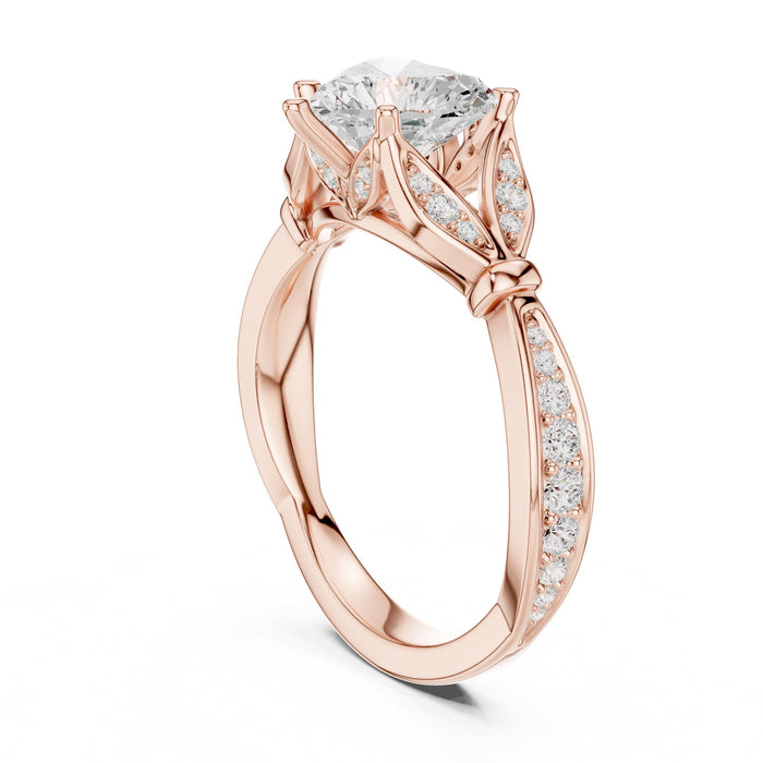 Heart Lab Grown Diamond Side-Stone Engagement Ring yellow gold video