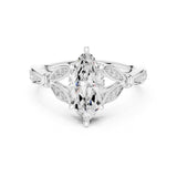 Marquise Lab Grown Diamond Side-Stone Engagement Ring