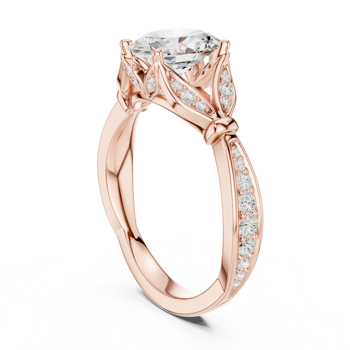 Oval Lab Grown Diamond Side-Stone Engagement Ring yellow gold video