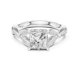 Princess Lab Grown Diamond Side-Stone Engagement Ring